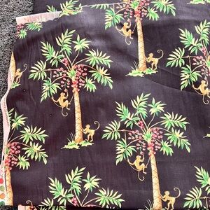 P Kaufmann Fabric Monkeys Palm Trees Copacabana Pat Freund Black 10 Yds X 56”
